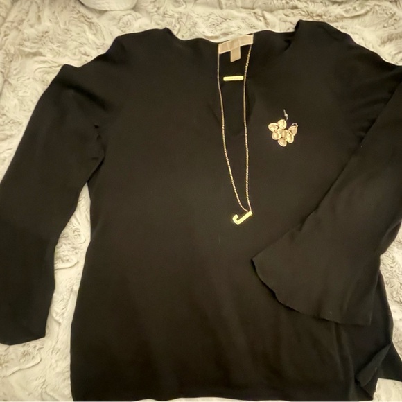 Michael Kors Keyhole Top with Gold Bar - Picture 1 of 3